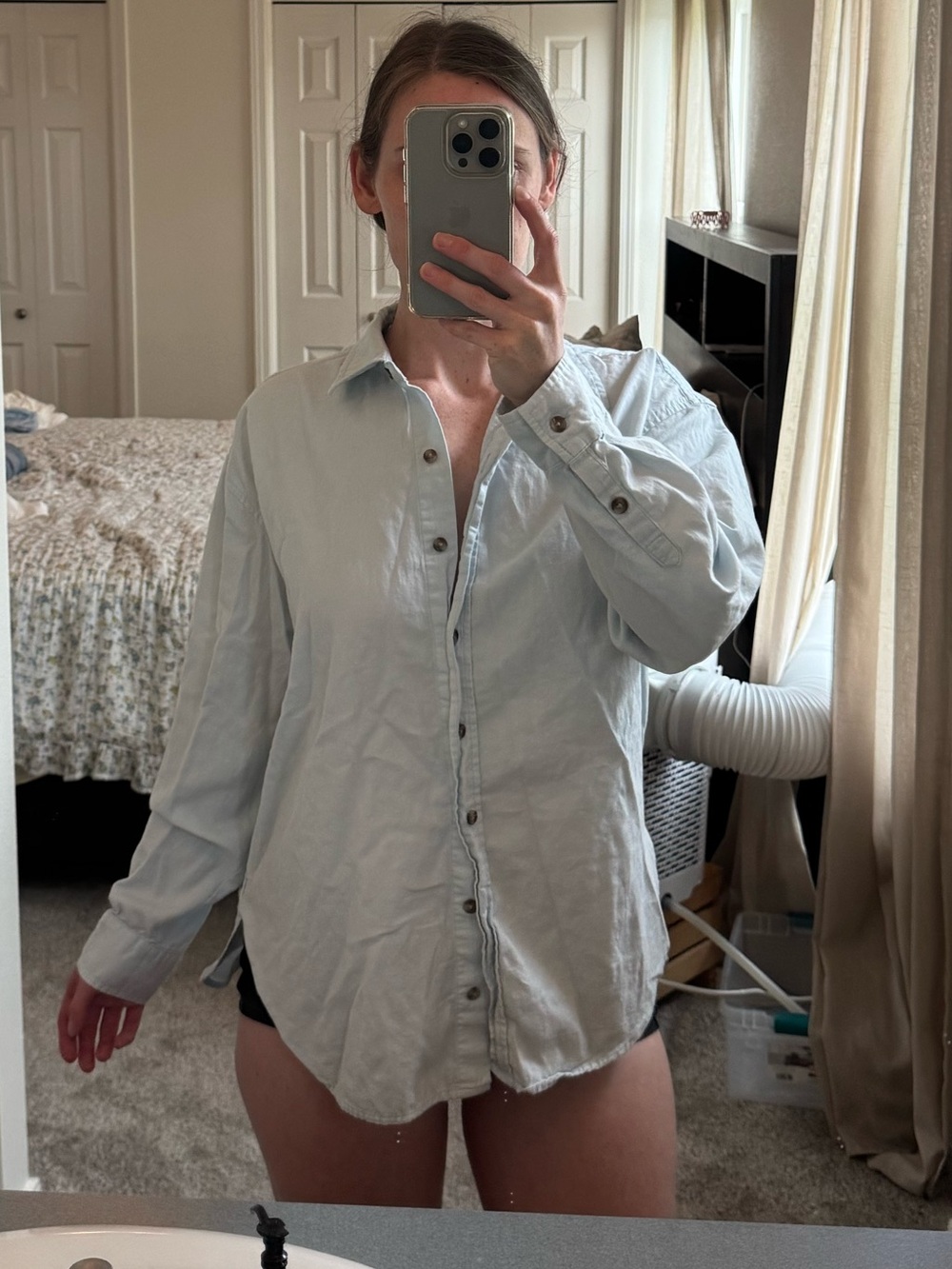 Light Blue Long Sleeve Button-Up Shirt